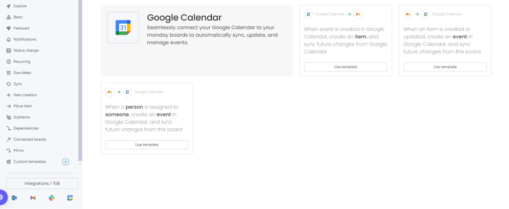 monday google integration